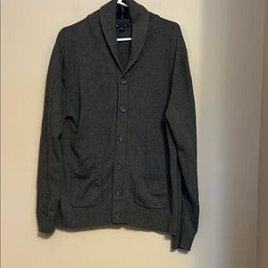 GAP men's grey button front cardigan pockets size XL very good worn condition
